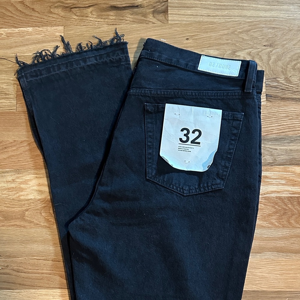 NWT Re/Done Women’s Iconic Heritage Silhouette Black Jeans sz 32